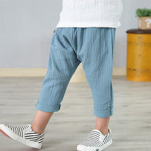 2-7 yrs linen pleated kids pants Hot 2017 summer girls boys pants children ankle-length pants harem pants baby boy girl clothes
