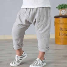 2-7 yrs linen pleated kids pants Hot 2017 summer girls boys pants children ankle-length pants harem pants baby boy girl clothes