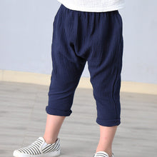 2-7 yrs linen pleated kids pants Hot 2017 summer girls boys pants children ankle-length pants harem pants baby boy girl clothes
