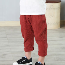 2-7 yrs linen pleated kids pants Hot 2017 summer girls boys pants children ankle-length pants harem pants baby boy girl clothes