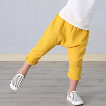 2-7 yrs linen pleated kids pants Hot 2017 summer girls boys pants children ankle-length pants harem pants baby boy girl clothes