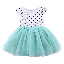 2016 Fashion Baby Kids Girl Dress Shell Polka Dot Lace Short Sleeve Tulle Tutu Party Gown Princess Formal Dresses Summer Dress