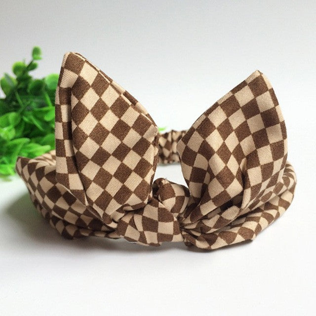 kids Girls Bow Hairband Turban Knot Rabbit Ear Headband Cotton Headwear 6475
