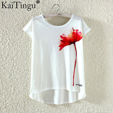 KaiTingu Summer Kawaii Cute Fashion T Shirt Harajuku High Low Style Print T Shirt Short Sleeve T-shirt Women Tops Plus Size