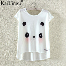 KaiTingu Summer Kawaii Cute Fashion T Shirt Harajuku High Low Style Print T Shirt Short Sleeve T-shirt Women Tops Plus Size