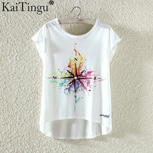 KaiTingu Summer Kawaii Cute Fashion T Shirt Harajuku High Low Style Print T Shirt Short Sleeve T-shirt Women Tops Plus Size