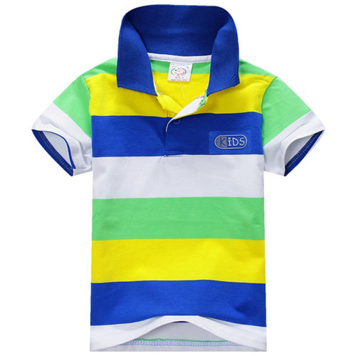 Summer Fashion Style Kids Baby Boys Cotton  Striped T-shirt Multi Color Short Sleeve Top S-XXL