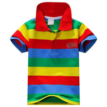 Summer Fashion Style Kids Baby Boys Cotton  Striped T-shirt Multi Color Short Sleeve Top S-XXL