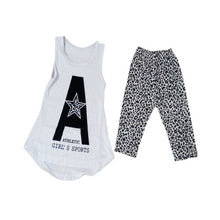 2PCS Summer New Toddler Kids Girls Vest Soft T-shirt Tops Leopard Pants Outfits Clothes 2-7Y