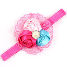 Newborn Headwear Kids Flower Headband Pink Lace Hair Bands Girl Felt Flower Scarf Hair Accessories w-033