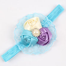Newborn Headwear Kids Flower Headband Pink Lace Hair Bands Girl Felt Flower Scarf Hair Accessories w-033