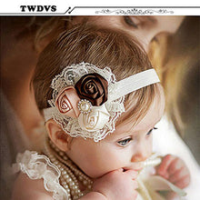 Newborn Headwear Kids Flower Headband Pink Lace Hair Bands Girl Felt Flower Scarf Hair Accessories w-033