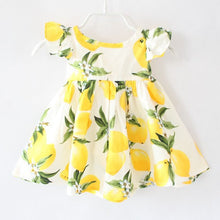 ZIKA Hot Sale New 2016 Summer Girl Dress Fruit Lemon Pattern Baby Girl Dress Children Sundresses Kids Fly Sleeve Dresses tyh-508