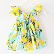 ZIKA Hot Sale New 2016 Summer Girl Dress Fruit Lemon Pattern Baby Girl Dress Children Sundresses Kids Fly Sleeve Dresses tyh-508