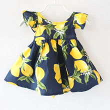 ZIKA Hot Sale New 2016 Summer Girl Dress Fruit Lemon Pattern Baby Girl Dress Children Sundresses Kids Fly Sleeve Dresses tyh-508