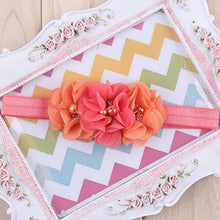 1PC Rhinestone Ribbon Pearl diamond Headwear Newborn Hairbands sewing Flowers Headband Kids Hair Accessories Jeaely  W045