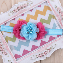 1PC Rhinestone Ribbon Pearl diamond Headwear Newborn Hairbands sewing Flowers Headband Kids Hair Accessories Jeaely  W045