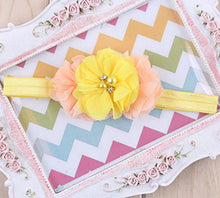 1PC Rhinestone Ribbon Pearl diamond Headwear Newborn Hairbands sewing Flowers Headband Kids Hair Accessories Jeaely  W045