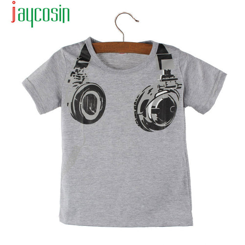 JAYCOSIN Hot Boy Kids Summer Casual Headphone Short Sleeve Tops Blouses T Shirt Tees Clothes Levert Dropship Jan11