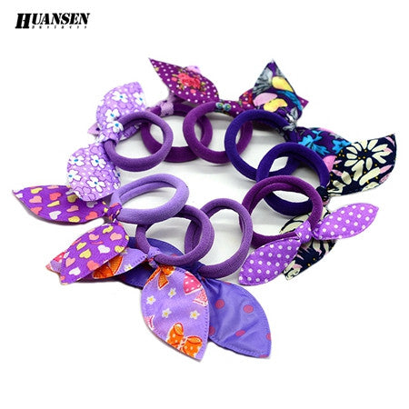 YWHUANSEN 20pcs/lot Rabbit ears Hair band Children Hair Accessories kids Scrunchy Elastic Hair Band for women girls rubber band