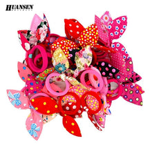 YWHUANSEN 20pcs/lot Rabbit ears Hair band Children Hair Accessories kids Scrunchy Elastic Hair Band for women girls rubber band