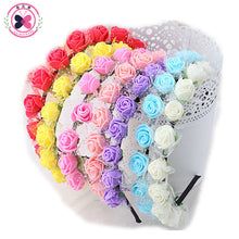 Haimeikang Sweet Candy Color Children Foam Flower Headbands Wreath Bezel Flowers Crown Headpiece Kids Girls Hair Accessories