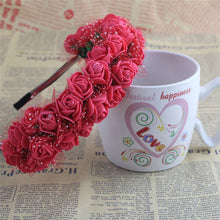 Haimeikang Sweet Candy Color Children Foam Flower Headbands Wreath Bezel Flowers Crown Headpiece Kids Girls Hair Accessories