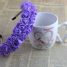 Haimeikang Sweet Candy Color Children Foam Flower Headbands Wreath Bezel Flowers Crown Headpiece Kids Girls Hair Accessories