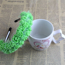 Haimeikang Sweet Candy Color Children Foam Flower Headbands Wreath Bezel Flowers Crown Headpiece Kids Girls Hair Accessories