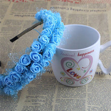 Haimeikang Sweet Candy Color Children Foam Flower Headbands Wreath Bezel Flowers Crown Headpiece Kids Girls Hair Accessories