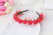 Haimeikang Sweet Candy Color Children Foam Flower Headbands Wreath Bezel Flowers Crown Headpiece Kids Girls Hair Accessories