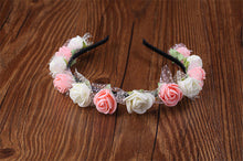 Haimeikang Sweet Candy Color Children Foam Flower Headbands Wreath Bezel Flowers Crown Headpiece Kids Girls Hair Accessories