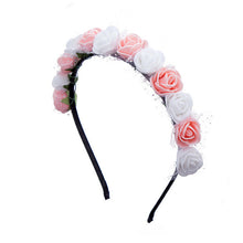 Haimeikang Sweet Candy Color Children Foam Flower Headbands Wreath Bezel Flowers Crown Headpiece Kids Girls Hair Accessories