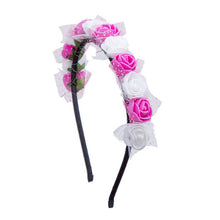Haimeikang Sweet Candy Color Children Foam Flower Headbands Wreath Bezel Flowers Crown Headpiece Kids Girls Hair Accessories