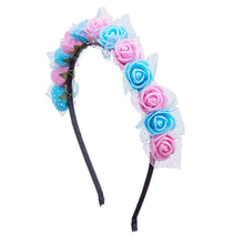 Haimeikang Sweet Candy Color Children Foam Flower Headbands Wreath Bezel Flowers Crown Headpiece Kids Girls Hair Accessories