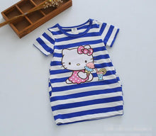 2017 Summer Elsa Girl Clothes Cartoon Cute Costume For Kids Girls Dress Cotton Vestidos Stripe Party Dresses Children Clothing