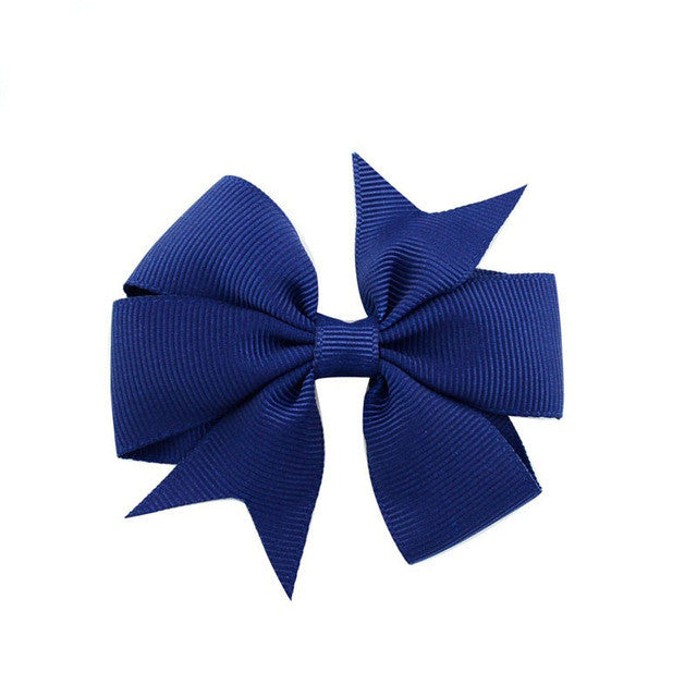 3 Inch Wholesale Newly Grosgrain Ribbon Solid Butterfly Bow Hairpins Hair Clips for Children Kids Girls Newborn Hair Accessories