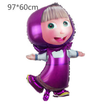 XXPWJ Free shipping  Masha and bear party air balls Cartoon character Foil Balloon birthday Party decorations kids toys Supplies