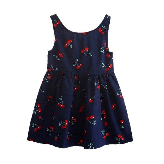 Girl Summer Dress Kids Teens Sleeves Printing Pattern Cotton Dress Clothes Vestidos Children Kids