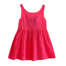 Girl Summer Dress Kids Teens Sleeves Printing Pattern Cotton Dress Clothes Vestidos Children Kids