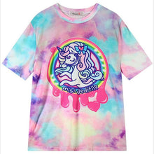 2016 Women'S T Shirts Harajuku Fuck Gradient Soft Doodle Short T-Shirt Tshirt Women Girl Tops Cute Cartoon Unicorn Pegasus