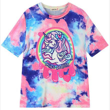 2016 Women'S T Shirts Harajuku Fuck Gradient Soft Doodle Short T-Shirt Tshirt Women Girl Tops Cute Cartoon Unicorn Pegasus