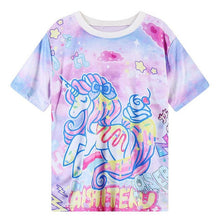 2016 Women'S T Shirts Harajuku Fuck Gradient Soft Doodle Short T-Shirt Tshirt Women Girl Tops Cute Cartoon Unicorn Pegasus