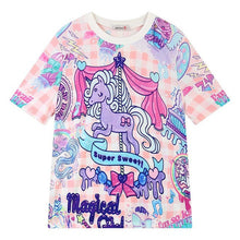 2016 Women'S T Shirts Harajuku Fuck Gradient Soft Doodle Short T-Shirt Tshirt Women Girl Tops Cute Cartoon Unicorn Pegasus