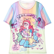2016 Women'S T Shirts Harajuku Fuck Gradient Soft Doodle Short T-Shirt Tshirt Women Girl Tops Cute Cartoon Unicorn Pegasus