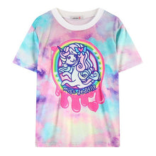 2016 Women'S T Shirts Harajuku Fuck Gradient Soft Doodle Short T-Shirt Tshirt Women Girl Tops Cute Cartoon Unicorn Pegasus