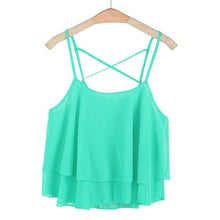 Womail Newly Design Women HOT Beach Short Vest Ruffle Chiffon Tank Tops Camis 160303