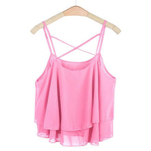 Womail Newly Design Women HOT Beach Short Vest Ruffle Chiffon Tank Tops Camis 160303