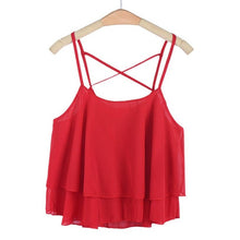 Womail Newly Design Women HOT Beach Short Vest Ruffle Chiffon Tank Tops Camis 160303