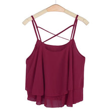 Womail Newly Design Women HOT Beach Short Vest Ruffle Chiffon Tank Tops Camis 160303
